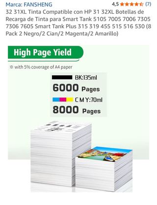 Tinta HP 31 32XL Compatible FANSHENG