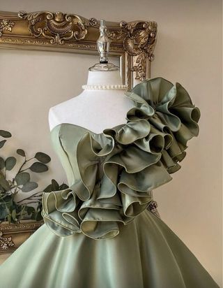 Vestido fiesta lujo cóctel eventos verde