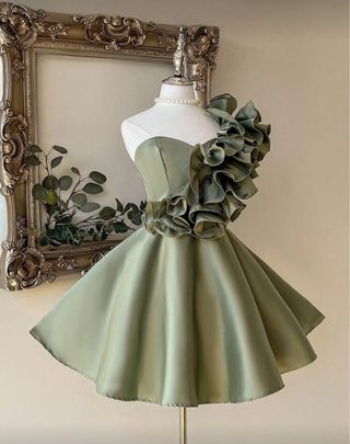 Vestido fiesta lujo cóctel eventos verde