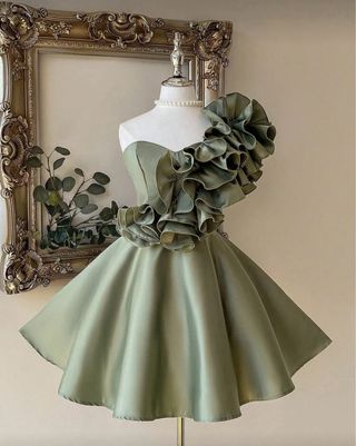 Vestido fiesta lujo cóctel eventos verde