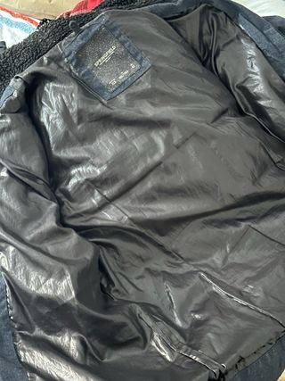 Abrigo plumífero azul marino hombre