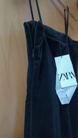 Vestido fiesta terciopelo largo verde talla S