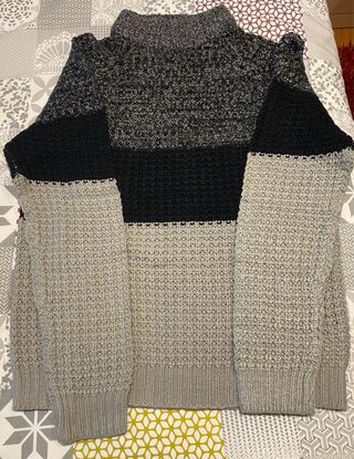 Jersey de punto Terranova gris y negro