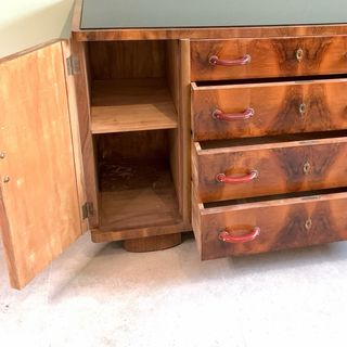 Toeletta Art Déco con specchiera e 2 comodini