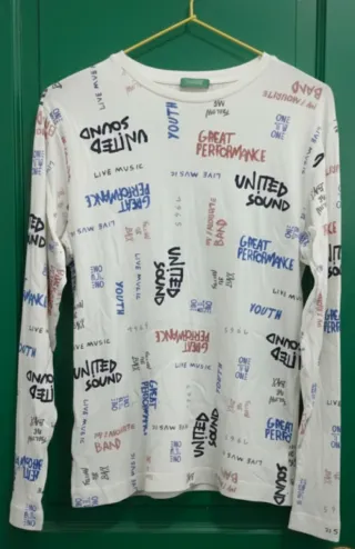 Camiseta Benetton M Estampado multicolor