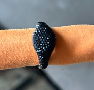 Anillo Sello Swarovski Negro