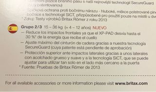 Silla coche Britax Römer Kidfix II SICT Grupos 2/3