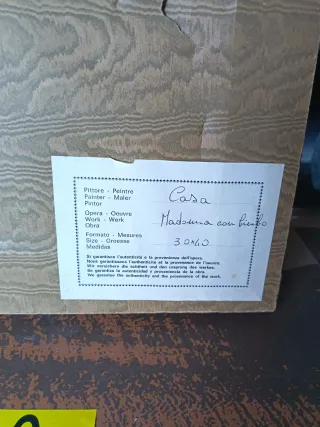 Quadro Vintage "Madonna con Bimbo" in Rilievo - 30