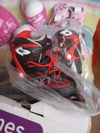Patines en línea niña con protecciones casco