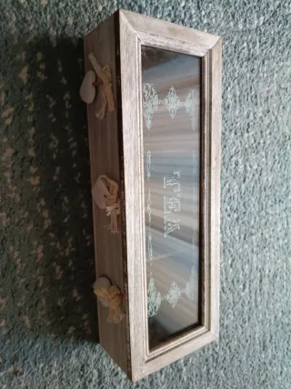 Scatola porta bustine tè legno e vetro