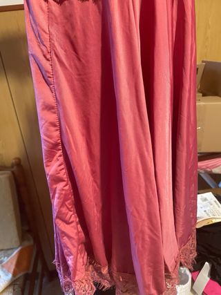 Sottoveste rosa  salmone in pizzo con perizoma