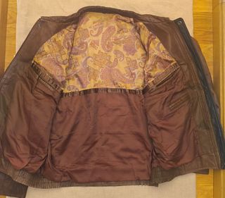 Chaqueta Cuero Vintage Café Talla 54