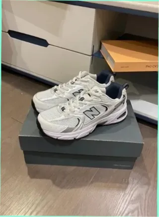 New Balance 530 Blancas Plata Azul