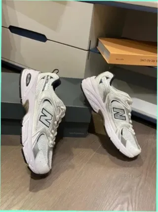 New Balance 530 Blancas Plata Azul