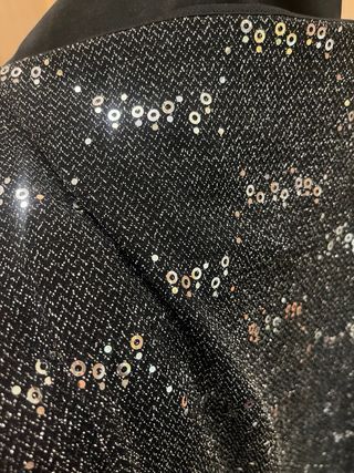 Vestido fiesta lentejuelas negro y plata