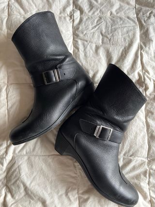 Botas de moto mujer talla 37 cuero negro