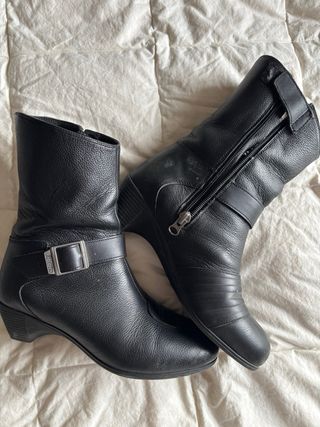 Botas de moto mujer talla 37 cuero negro