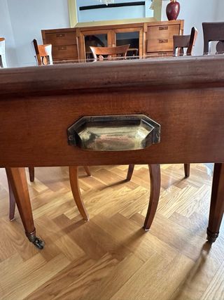 Conjunto mesa comedor extensible madera y 6 sillas