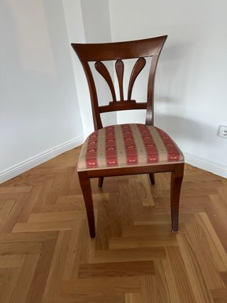 Conjunto mesa comedor extensible madera y 6 sillas