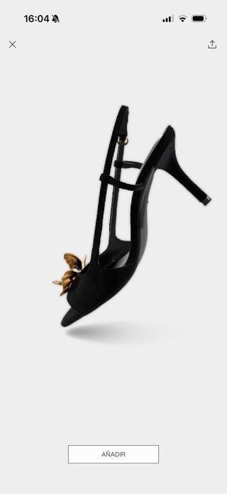 Sandalias tacón Zara negras con detalle dorado