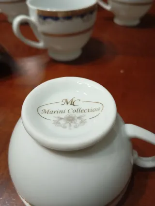 Sei tazzine da caffè in porcellana