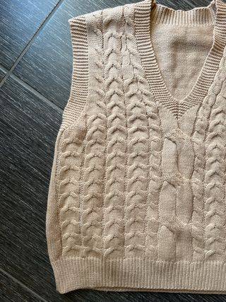 Gilet maglia beige