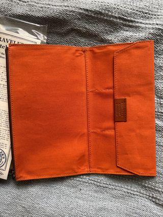 Traveler's Notebook blue & cotton zipper case