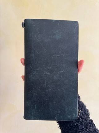 Traveler's Notebook blue & cotton zipper case