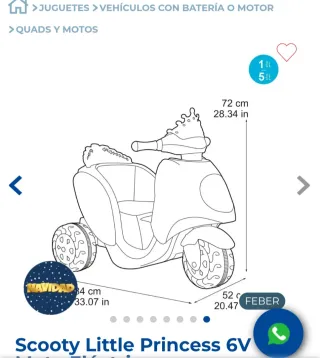 Moto Eléctrica Princesa Rosa