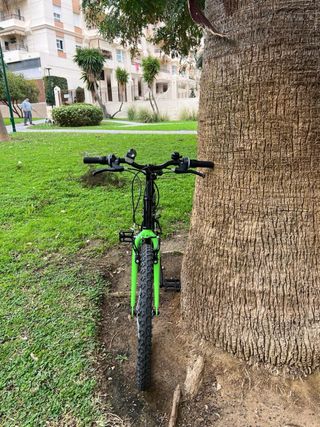 Bicicleta Montaña Negra y Verde, usada dos veces.