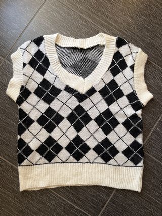 Maglioncino Argyle Bianco e Nero
