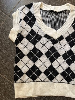 Maglioncino Argyle Bianco e Nero