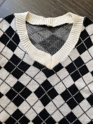 Maglioncino Argyle Bianco e Nero