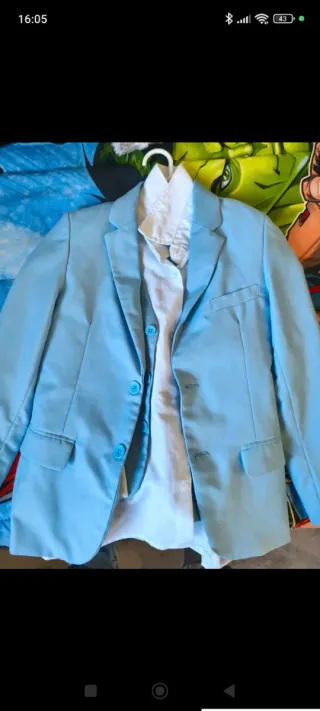 Traje de niño 4 piezas azul