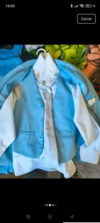 Traje de niño 4 piezas azul