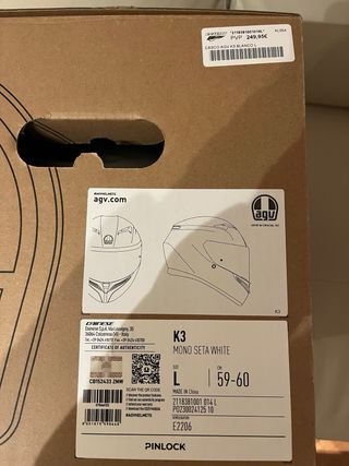 Casco AGV K3. Pinlock