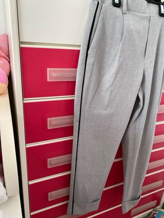 Pantalón traje gris elástico Bershka Talla L