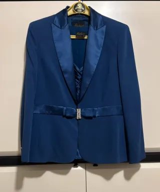 Giacca e sottogiacca Luisa Spagnoli seta blu