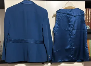 Giacca e sottogiacca Luisa Spagnoli seta blu