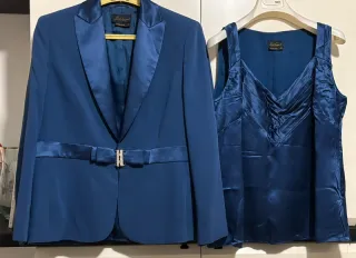 Giacca e sottogiacca Luisa Spagnoli seta blu