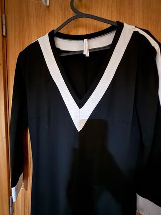 Vestido midi bicolor