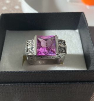 Anillo Plata 925 Rosa y Circonitas