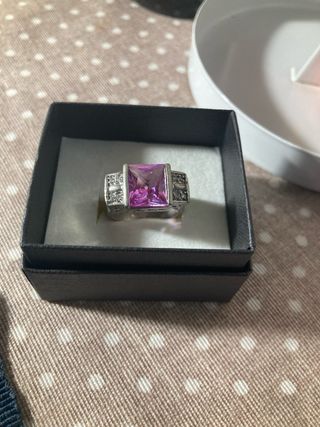 Anillo Plata 925 Rosa y Circonitas