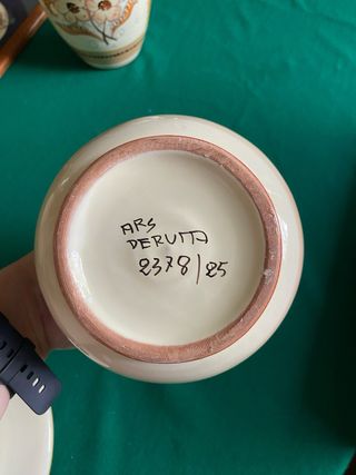 Set Ars Deruta Vaso, Brocca e piatto in ceramica