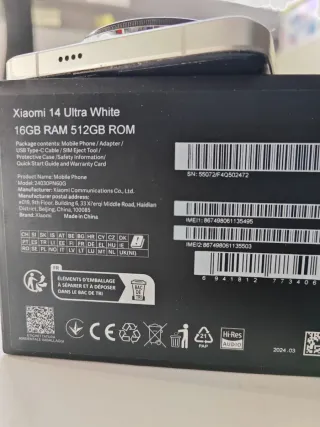 Xiaomi 14 Ultra blanco