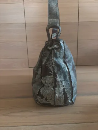 Borsa Jacono pelle artigianale vintage nera/argent