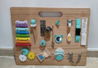 Panel Sensorial Infantil Madera