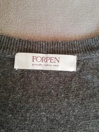 Cardigan uomo grigio con taschino a righe