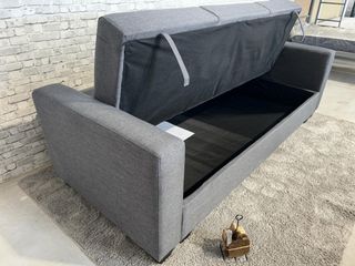 Sofá Cama Gris y beige con Arcón en OFERTA