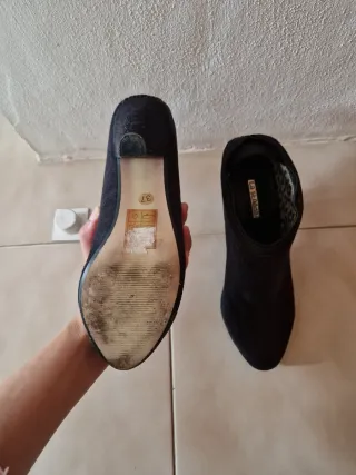 Botines tacón azul marino